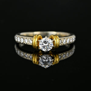 Estate 18K Gold Solitaire Diamond Engagement Ring - Boylerpf