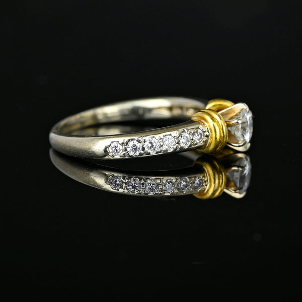 Estate 18K Gold Solitaire Diamond Engagement Ring - Boylerpf