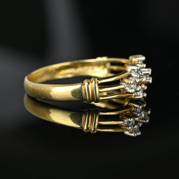 Vintage Gold Three Band Estate Diamond Star Ring - Boylerpf