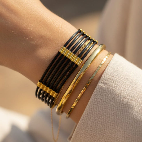 Antique Victorian 9K Gold Elephant Hair Bracelet - Boylerpf
