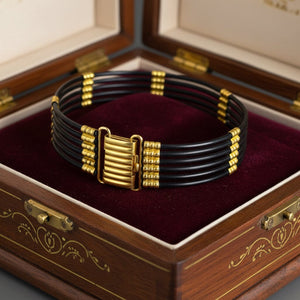 Antique Victorian 9K Gold Elephant Hair Bracelet - Boylerpf