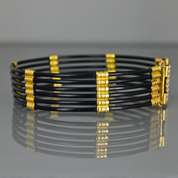 Antique Victorian 9K Gold Elephant Hair Bracelet - Boylerpf