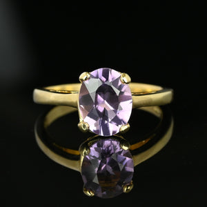 Rose de France Amethyst Solitare Ring in Gold - Boylerpf