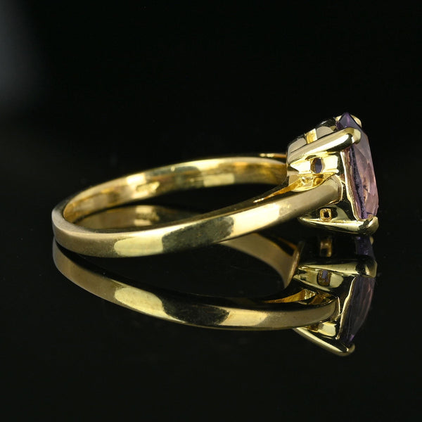 Rose de France Amethyst Solitare Ring in Gold - Boylerpf