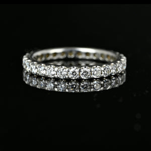 Vintage 1.10 CTW Diamond Platinum Eternity Ring - Boylerpf