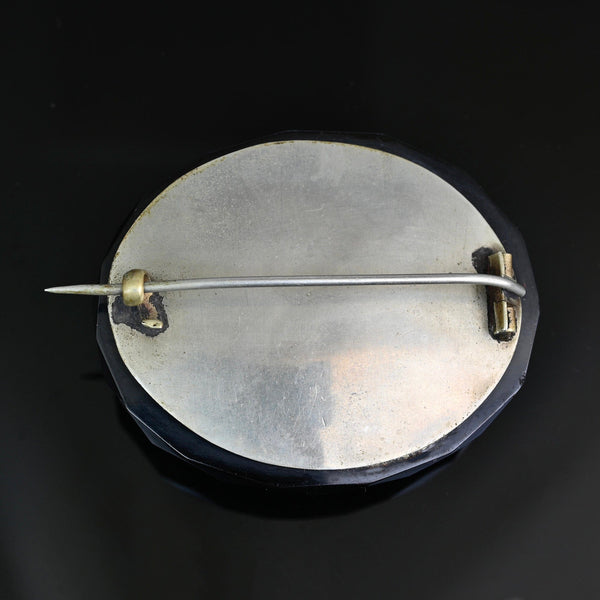 Victorian Whitby Jet Lily of the Valley Carved Brooch - Boylerpf