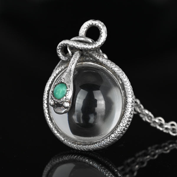 Vintage Art Deco Pools of Light Crystal Snake Necklace