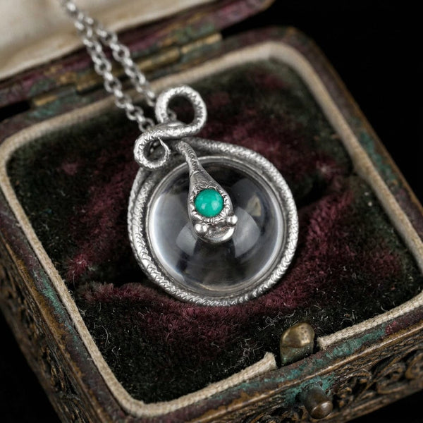 Vintage Art Deco Pools of Light Crystal Snake Necklace