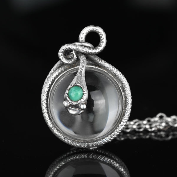 Vintage Art Deco Pools of Light Crystal Snake Necklace