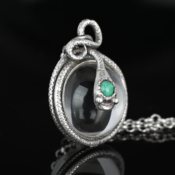 Vintage Art Deco Pools of Light Crystal Snake Necklace