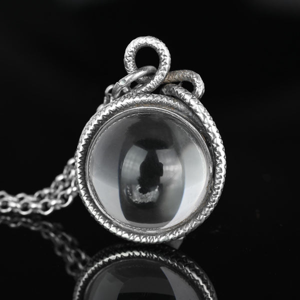 Vintage Art Deco Pools of Light Crystal Snake Necklace