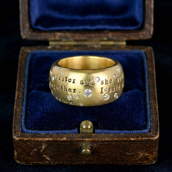 Heather B. Moore 14K Gold Sister Quote Diamond Ring