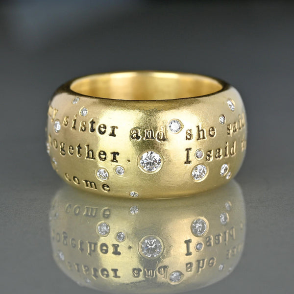 Heather B. Moore 14K Gold Sister Quote Diamond Ring