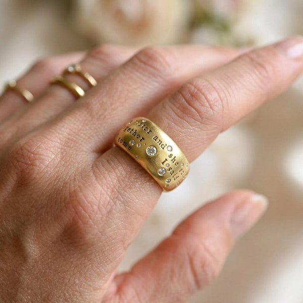Heather B. Moore 14K Gold Sister Quote Diamond Ring