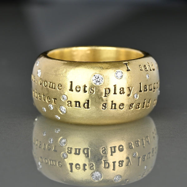 Heather B. Moore 14K Gold Sister Quote Diamond Ring