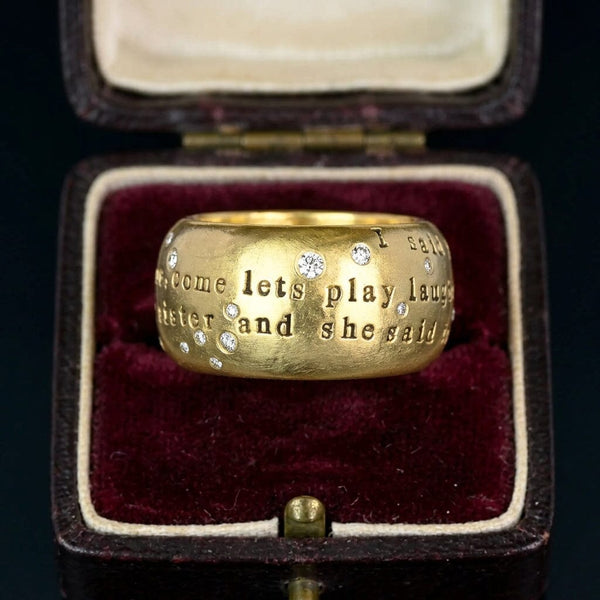 Heather B. Moore 14K Gold Sister Quote Diamond Ring