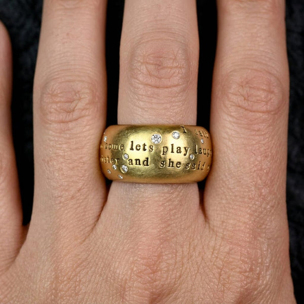 Heather B. Moore 14K Gold Sister Quote Diamond Ring