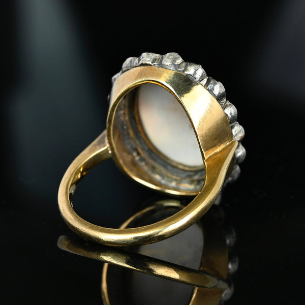 Antique Georgian Rose Cut Diamond Enamel Cupid Ring - Boylerpf