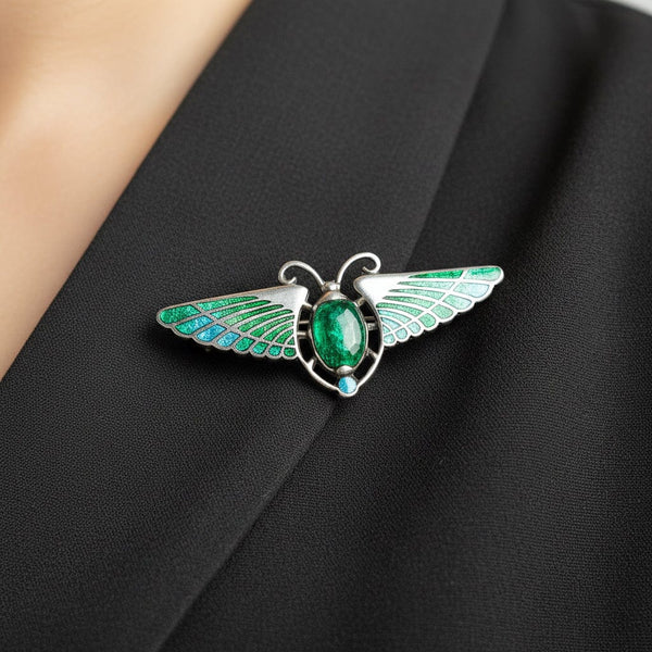 Antique Charles Horner Egyptian Revival Scarab Brooch, C. 1912