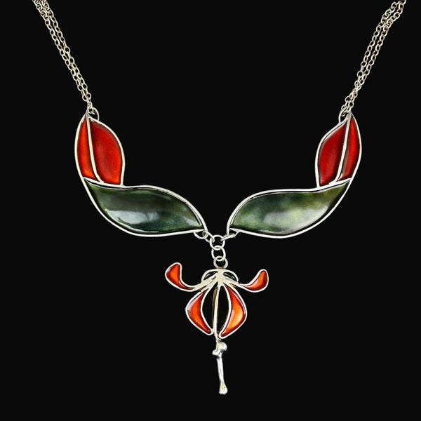 Pat Cheney Scottish Enamel Pendant Necklace, Art Nouveau - Boylerpf