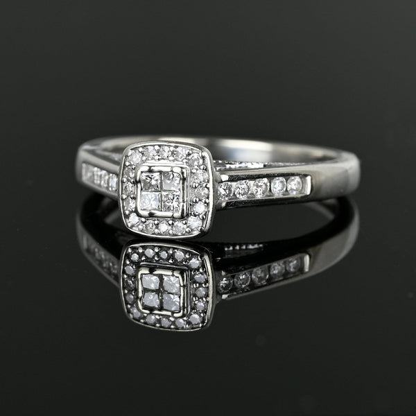 Vintage 14K White Gold Princess Cut Diamond Ring - Boylerpf