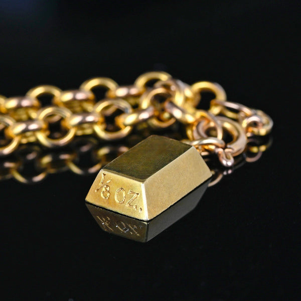 Vintage 18K Gold Cartier Ingot Bar Charm Pendant