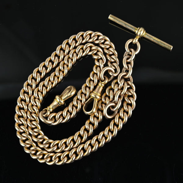 Antique Double Albert Rolled Gold Pocket Watch Chain - Boylerpf