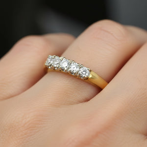 Classic Five Stone Diamond Ring Band in 14K Gold - Boylerpf