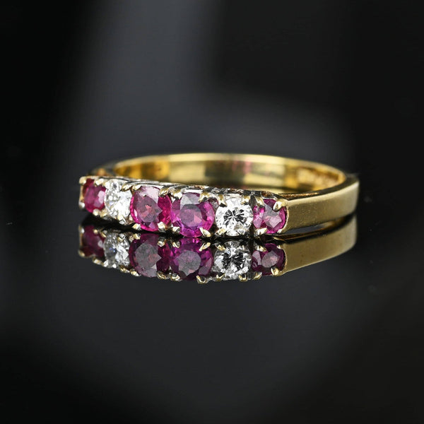 Vintage Ruby Diamond Band Ring in Gold - Boylerpf