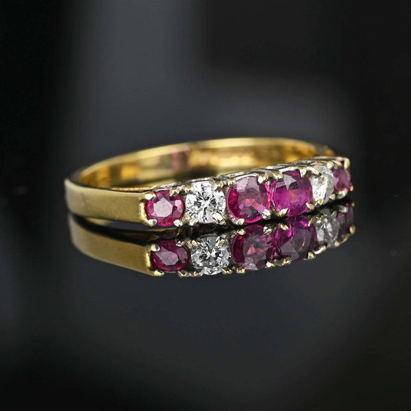 Vintage Ruby Diamond Band Ring in Gold - Boylerpf