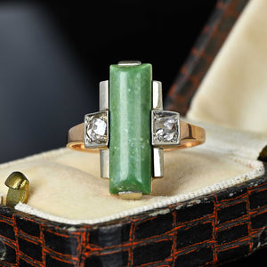 Unique Rose Cut Diamond Green Serpentine Ring in Gold - Boylerpf