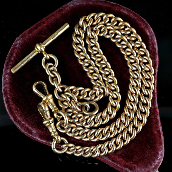 Antique Double Albert Rolled Gold Pocket Watch Chain - Boylerpf