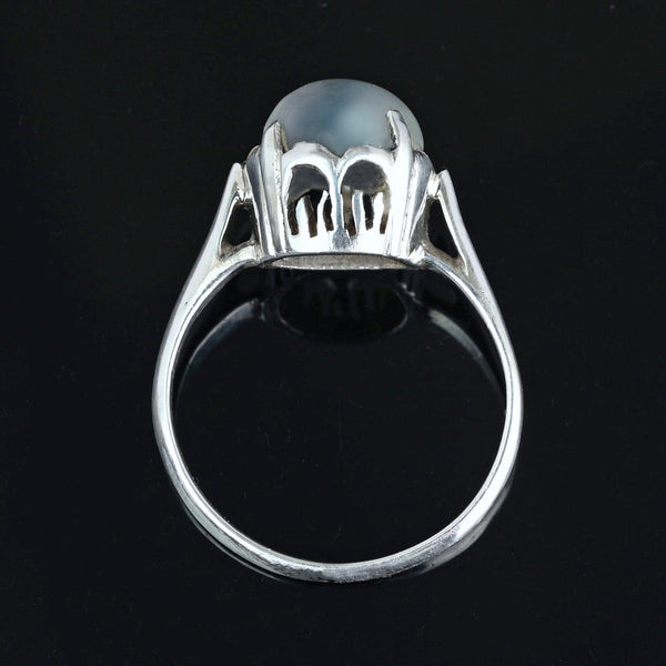Vintage Sterling Silver Cabochon Moonstone Ring - Boylerpf
