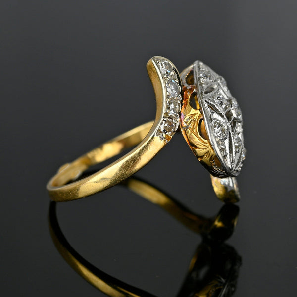 Antique 14K Gold Filigree Art Deco Diamond Ring - Boylerpf