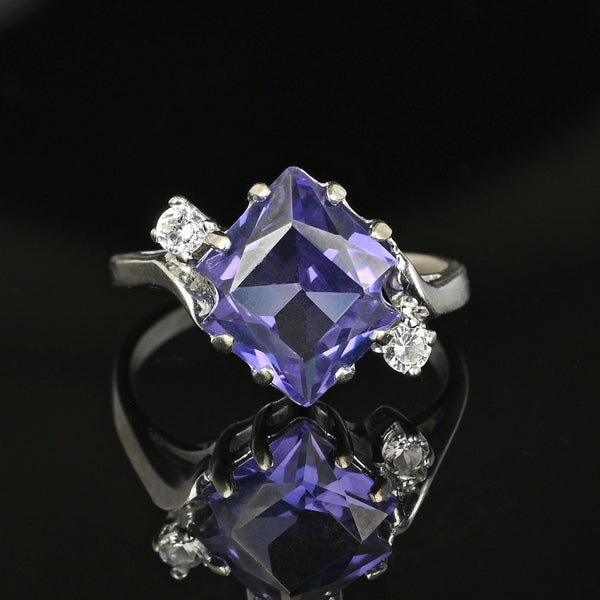 Fancy Cut Color Change Sapphire Ring in White Gold - Boylerpf