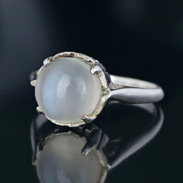Vintage Sterling Silver Cabochon Moonstone Ring - Boylerpf
