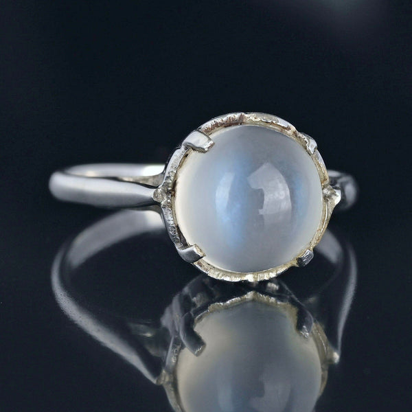 Vintage Sterling Silver Cabochon Moonstone Ring - Boylerpf