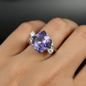 Fancy Cut Color Change Sapphire Ring in White Gold - Boylerpf