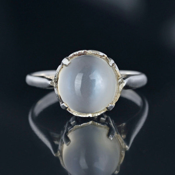 Vintage Sterling Silver Cabochon Moonstone Ring - Boylerpf
