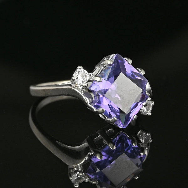 Fancy Cut Color Change Sapphire Ring in White Gold - Boylerpf