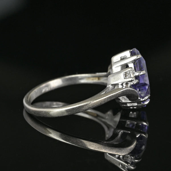 Fancy Cut Color Change Sapphire Ring in White Gold - Boylerpf