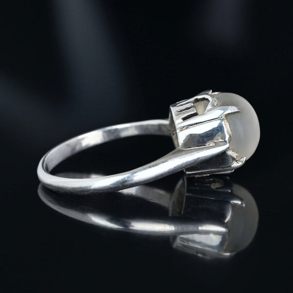 Vintage Sterling Silver Cabochon Moonstone Ring - Boylerpf