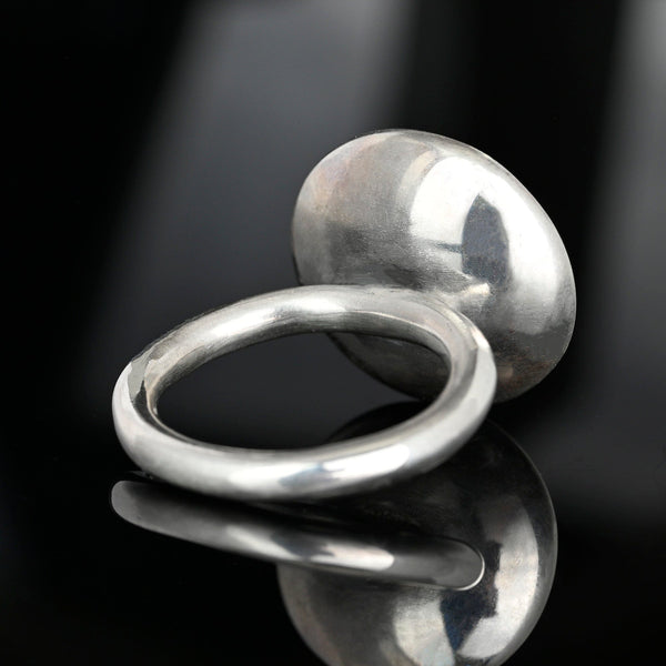 Vintage Bohemian Garnet Cluster Ring Sterling Silver