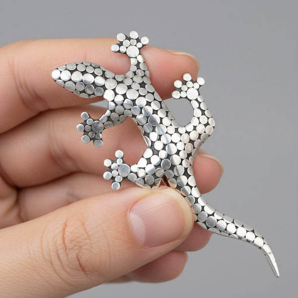 Antique Large Sterling Silver Salamander Brooch - Boylerpf