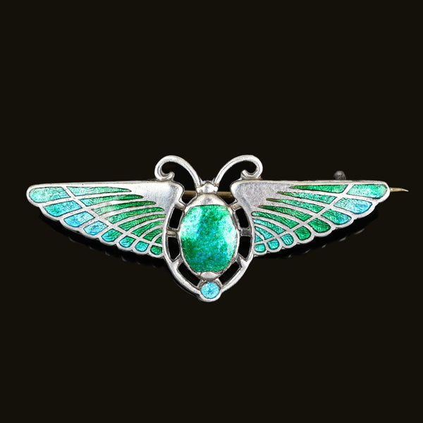 Antique Charles Horner Egyptian Revival Scarab Brooch, C. 1912