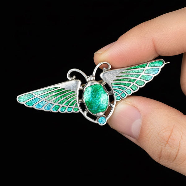 Antique Charles Horner Egyptian Revival Scarab Brooch, C. 1912