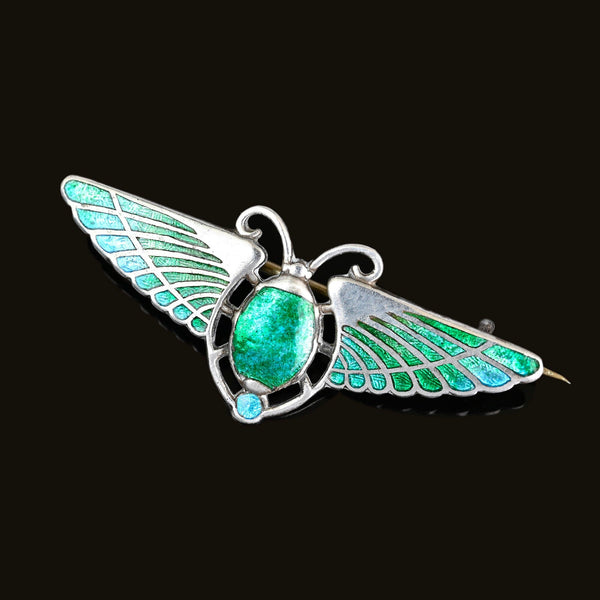 Antique Charles Horner Egyptian Revival Scarab Brooch, C. 1912