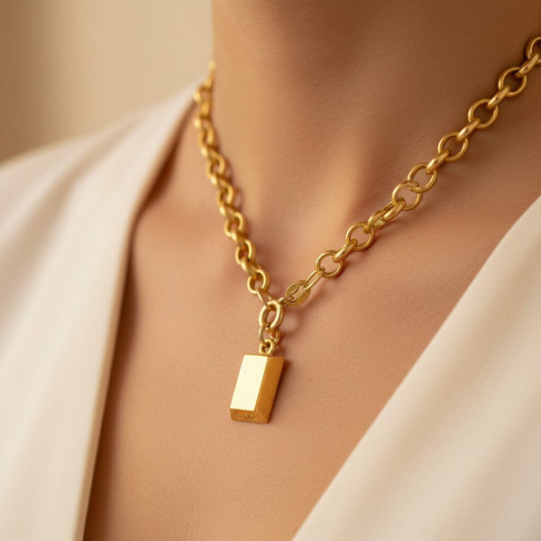 Vintage 18K Gold Cartier Ingot Bar Charm Pendant