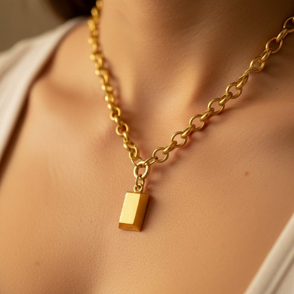 Vintage 18K Gold Cartier Ingot Bar Charm Pendant