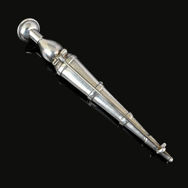 Large Silver Antique Scottish Agate Citrine Dirk Kilt Brooch - Boylerpf